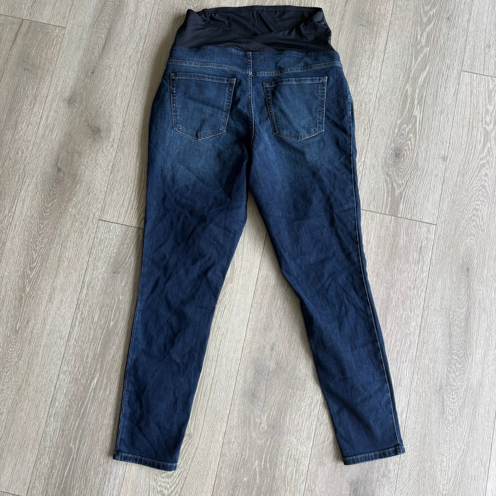 Isabel Maternity by Ingrid & Isabel Skinny Crossover Panel Jeans Dark Wash 12 - Picture 11 of 15
